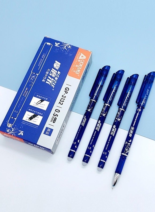 اودمي أقلام جل قابلة للسحب قابلة للمحو Clicker ، نقطة غرامة 0.5mm ، أحبار اللون الأزرق للرسم الكتابة ، 12-Pack - Image 3